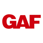 Red capital letters "GAF" on a transparent background, perfect for representing Skyview Roofing or showcasing the Best Roofing Florida has to offer.
